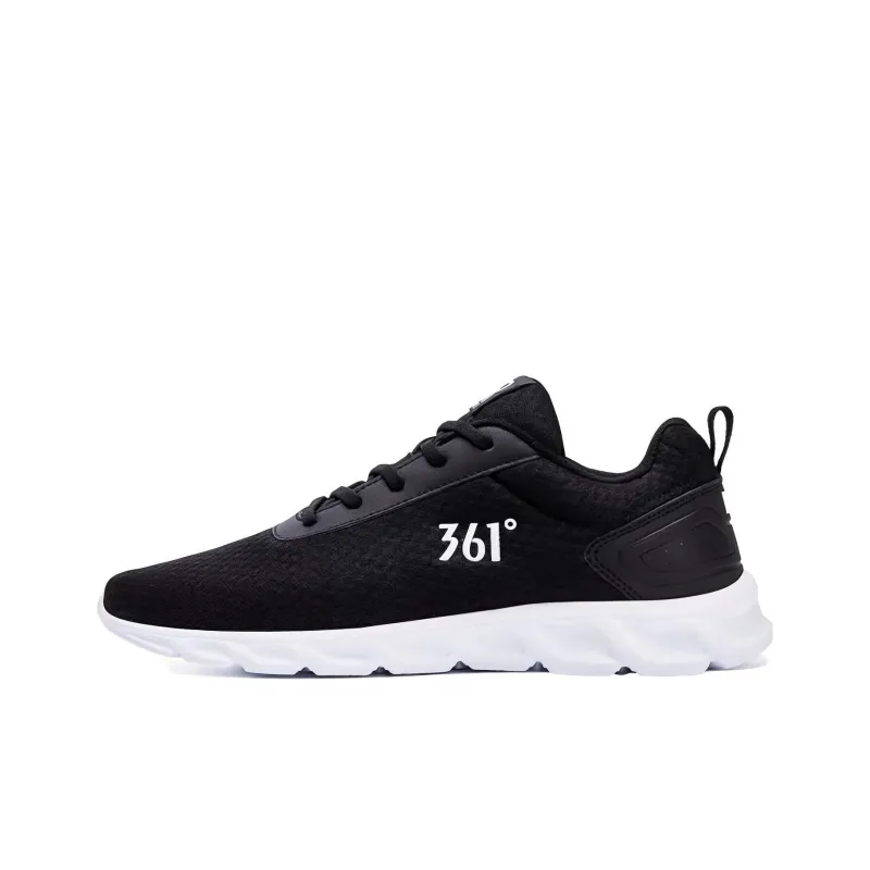 361° Breathable Lightweight Low-Top Running Shoes Men's Black White-0