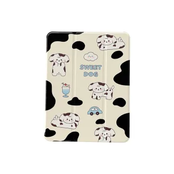 Koman TPU Material Cute Spotted Puppy Compatible With Apple IPad Pro Air 11/10/13 Inch Tablet Protective Cases