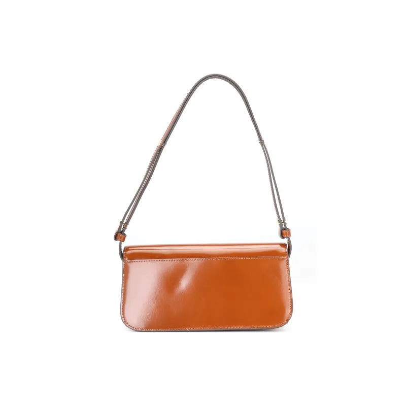TORY BURCH Robinson Spazzolato Rectangular Shoulder Bag Dark Sienna-2