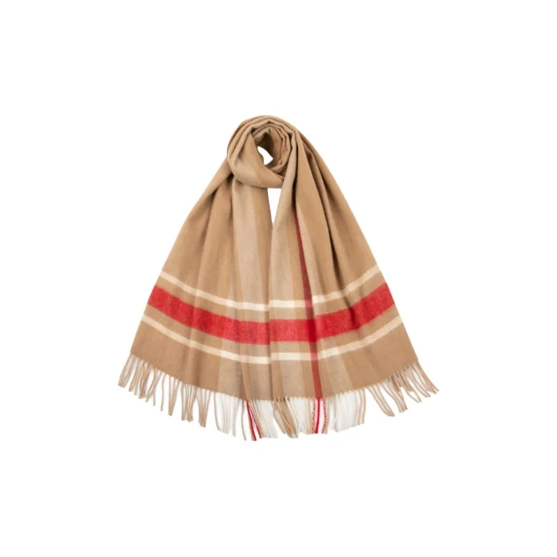 Red Bean 30% Cashmere 70% Wool Knit Scarves Women's-15