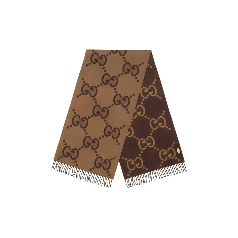 GUCCI Gg Cashmere Jacquard Scarf-2