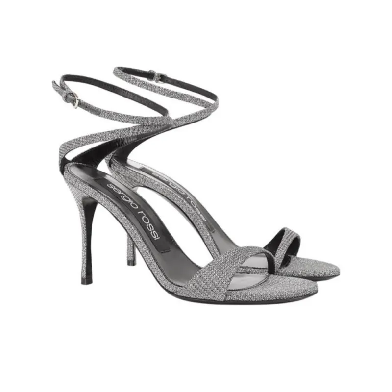 SERGIO ROSSI Godiva Strap Sandals Women's Silver-2