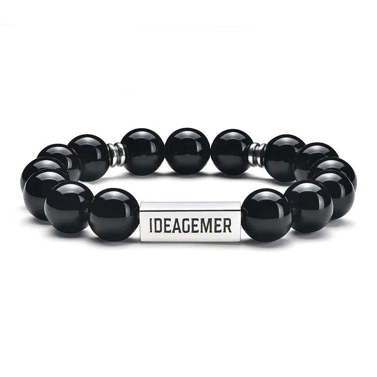 IDEAGEMER Obsidian Bracelets Men's-0
