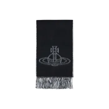 Vivienne Westwood Wool Knit Scarves Unisex Black