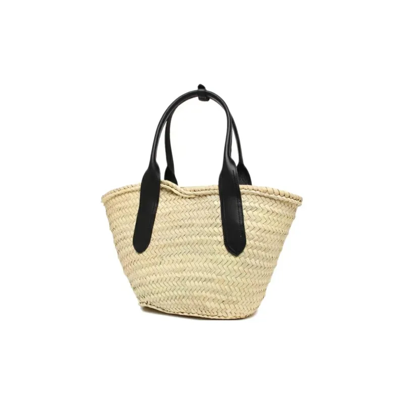 J&M Raffia Handbag Unisex Beige Yellow-3