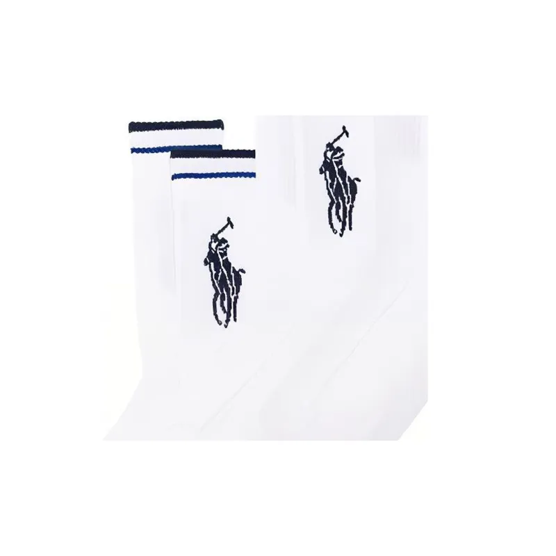 Polo Ralph Lauren SS23 Mid-Calf Socks Men's 3 Pack White-2