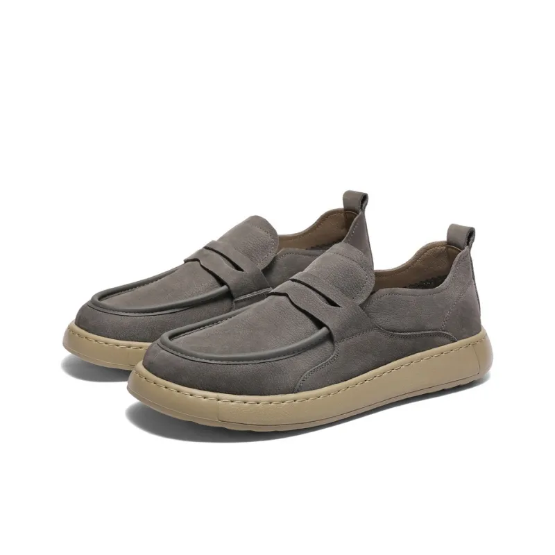 BELLE Men's Casual Shoes Men Low Top Gray/Khaki/Earth Yellow-4