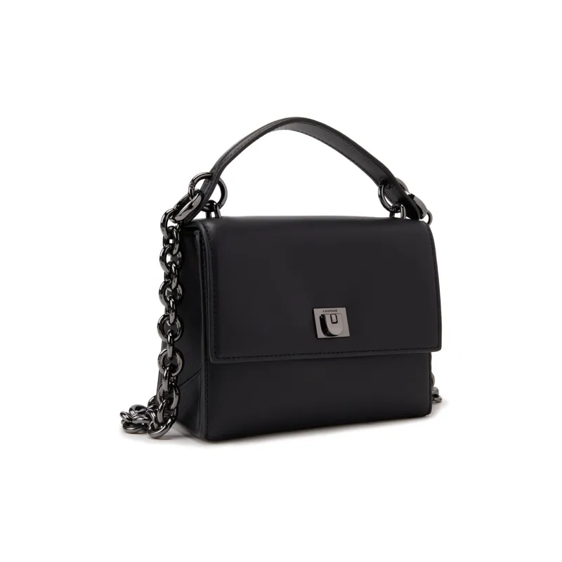 CALVIN KLEIN Sheepskin Handbag Medium Size Women's Space Black-1
