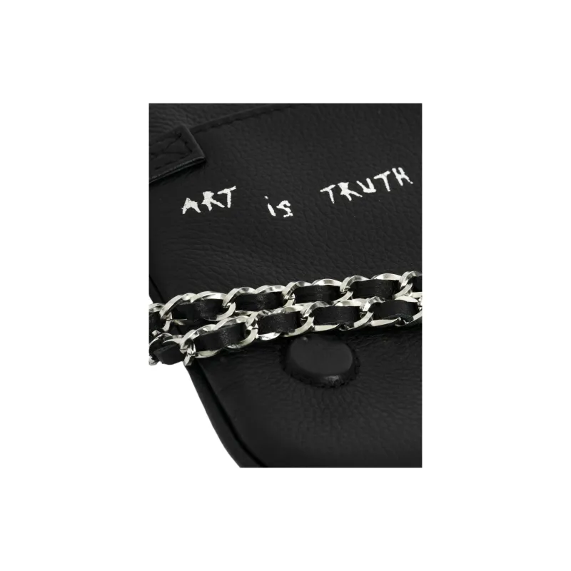 Zadig & Voltaire Cow Leather Clutch Shoulder Bag Women's Black-6