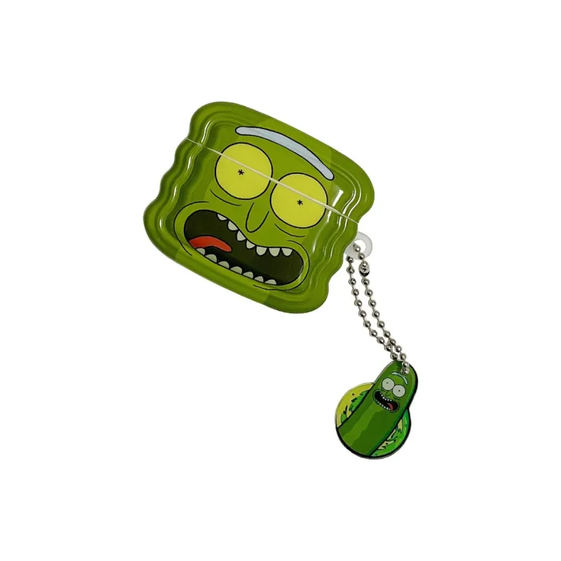 Baohuguang Compatible With AirPods 1/2/3 TPU Creative Cartoon Rick And Morty Pickled Cucumber Headphone Cases-1