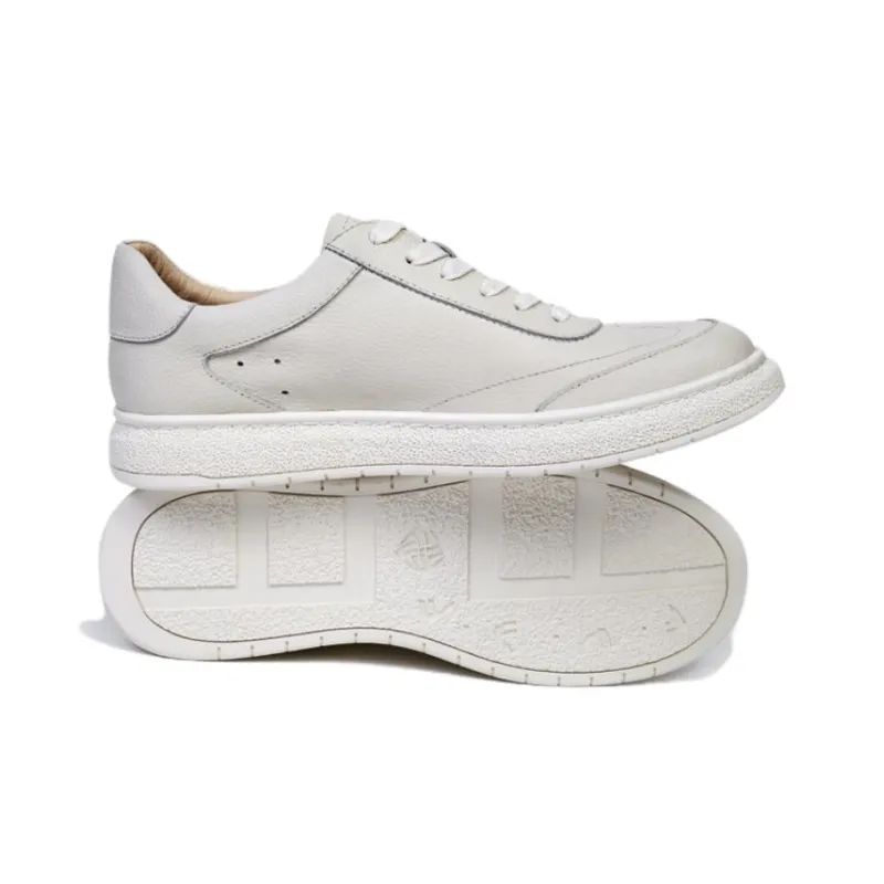 Brounvanm Anti Slip Wear Resistant Mid Top Skateboard Shoes Men's White-5