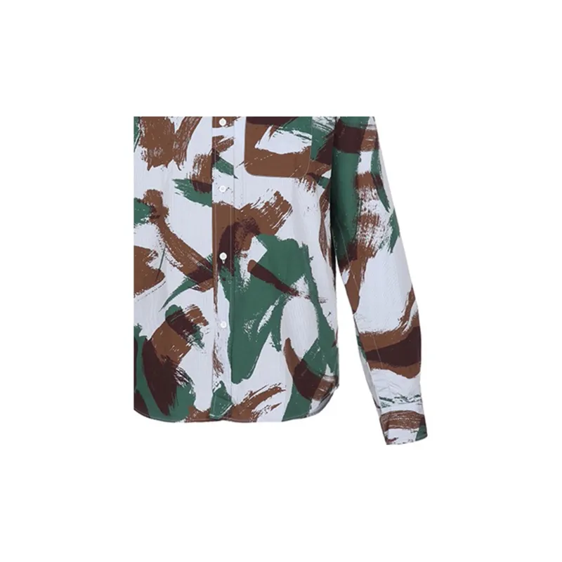 KENZO Shirts Men Green Brown Camouflage-3