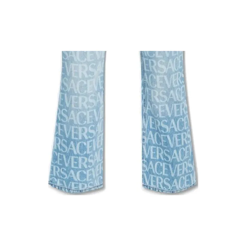VERSACE Mid-rise Logo-print Bootcut Jeans-3