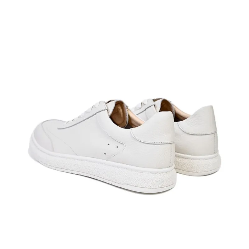 Brounvanm Anti Slip Wear Resistant Mid Top Skateboard Shoes Men's White-3
