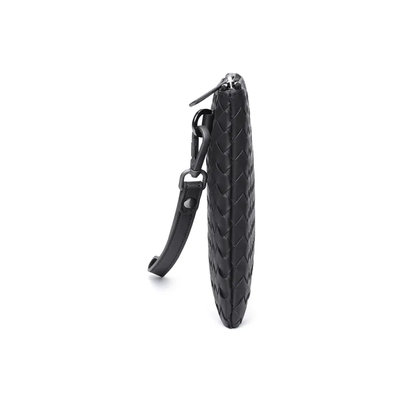 SEPTWOLVES Top Grain Cow Leather Handheld Bag Envelope Bag Clutch Regular Unisex Black-5