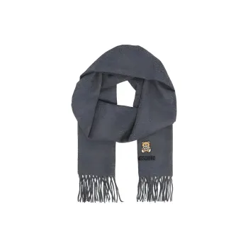 MOSCHINO Knit Scarves Unisex Dark Gray