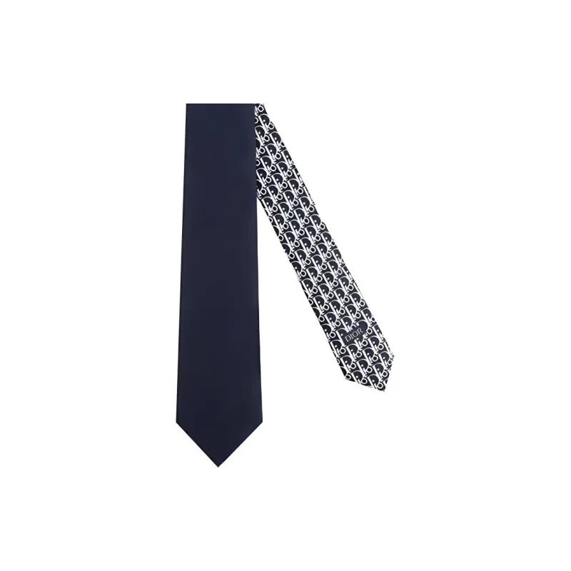 DIOR Silk Ties Men's Marine Blue-2