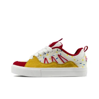 VFDF Anti Slip And Wear Resistant Lightweight Low Top Skateboard Shoes Unisex White Yellow Red