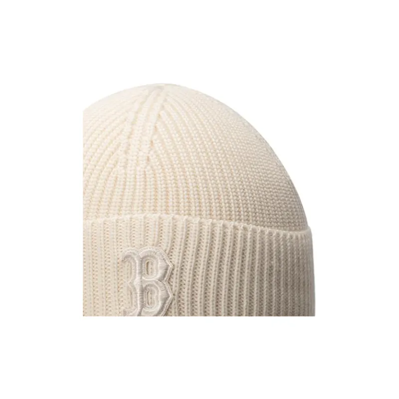 MLB Sheep Wool Beanies Unisex Dark Cream-2
