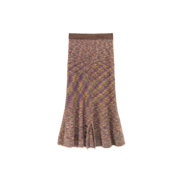 CHUU Casual Long Skirts Women's Purple Tie Dye-1