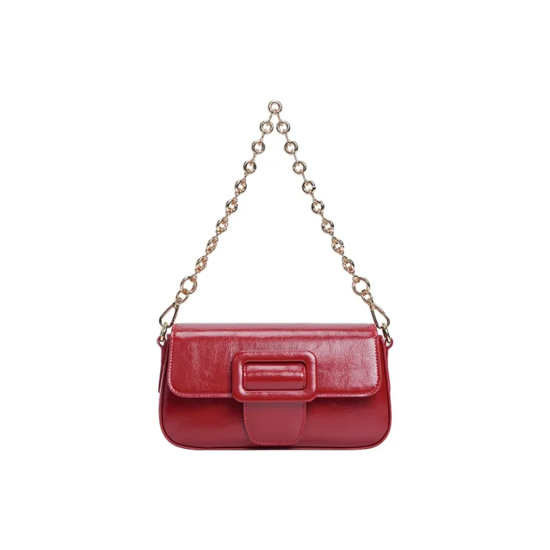 MERIMIES Artificial Leather Shoulder Bag, Handbag Women's Hot Red-2