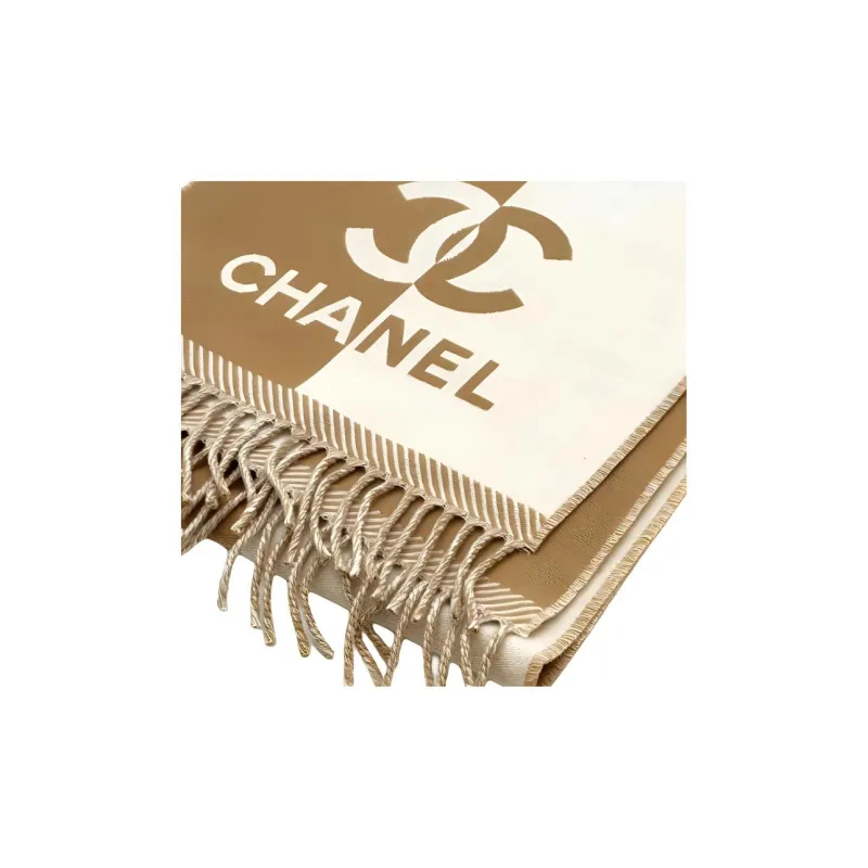 CHANEL Wool Knit Scarves Women's Brown-1