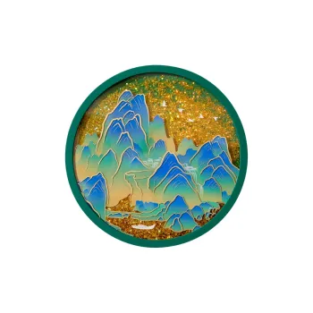Gongtingbaobei Norman's 'Jiangshan Map' Quicksand Coaster And 'Flowing Silk' Coaster Acrylic Stands