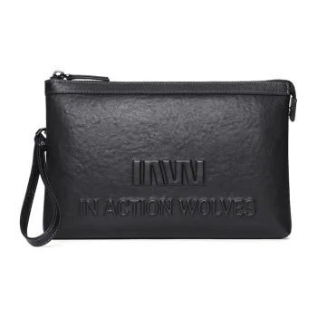 SEPTWOLVES Cow Leather Clutch Men's Black
