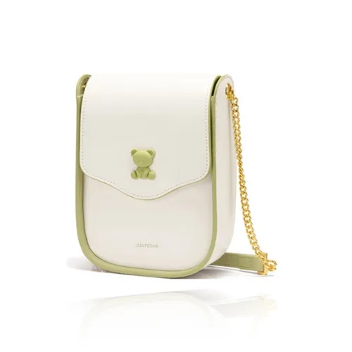 JUST STAR Synthetic Leather Portable Crossbody Bag, Shoulder Bag Women's Cheese White & Green