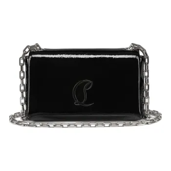 CL LUBOTING Patent Leather Shoulder Bag Women's Black