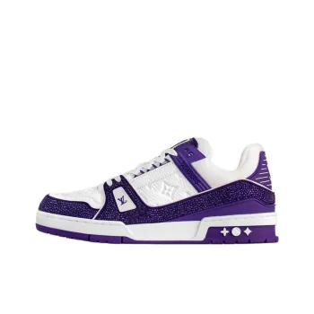 LOUIS VUITTON Trainer Low Top Skateboard Shoes Unisex Purple White