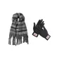 Gray Scarf+Black Thermal Glove