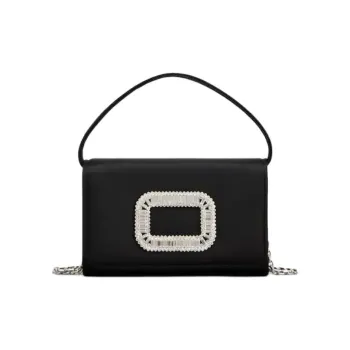 Roger Vivier Pilgrim Embellished Micro Satin Handbag