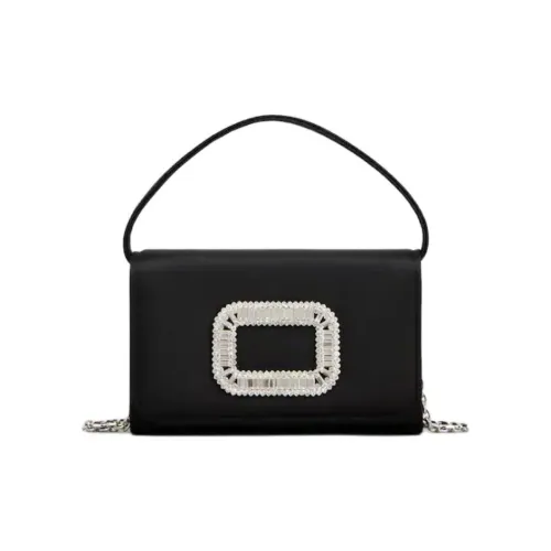 TORY BURCH Kira Clover Diamond Quilt Micro Top Handle Chain Wallet Black