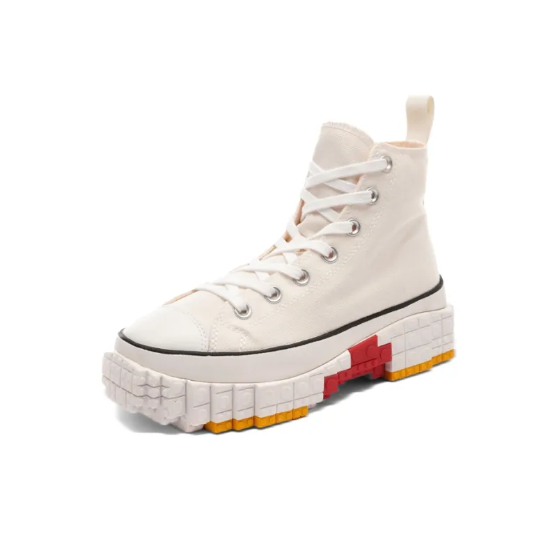 Ccilu Building Blocks Shoes Lightweight Height Increasing High Top Canvas Shoes Unisex GREENPLAX-2