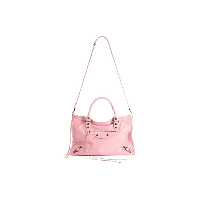 Balenciaga Le City Sheepskin One Shoulder Handbags Medium Size Women's Pink-2