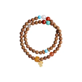 Moon Seal Hundred Rivers Laoshan Sandalwood Bracelets Unisex