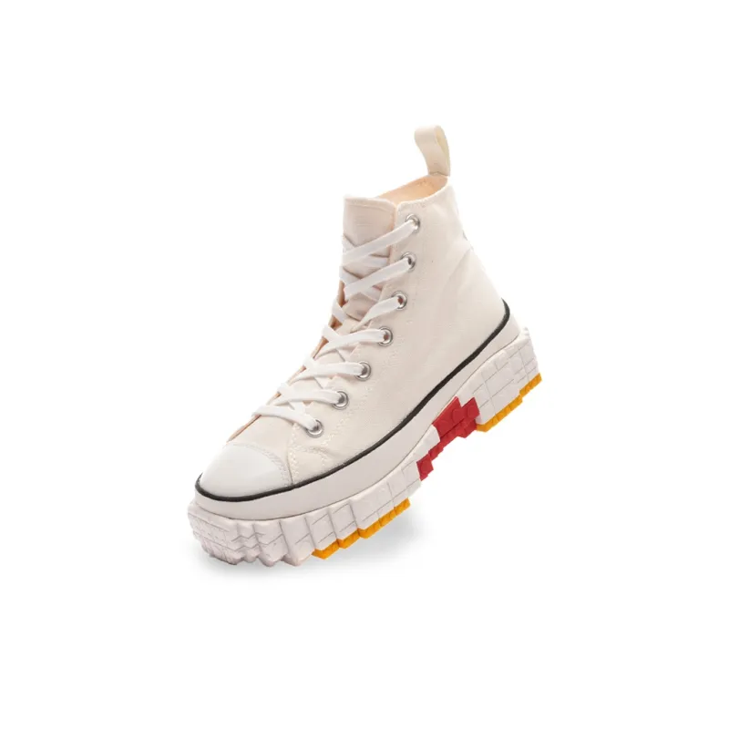 Ccilu Building Blocks Shoes Lightweight Height Increasing High Top Canvas Shoes Unisex GREENPLAX-6