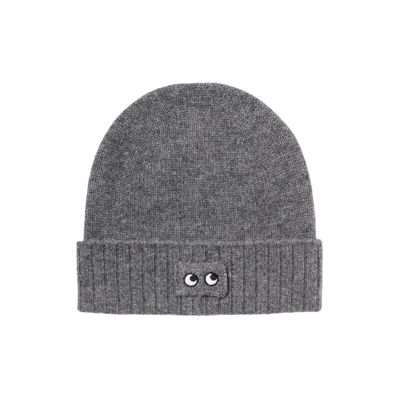 UNIQLO Knitted Fabric Cashmere Beanies Unisex Multicolor-0