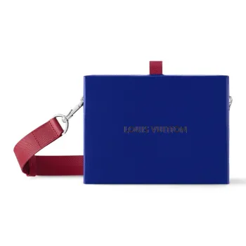 LOUIS VUITTON SHOPPER Cow Leather Shoulder Bag Men's Blue