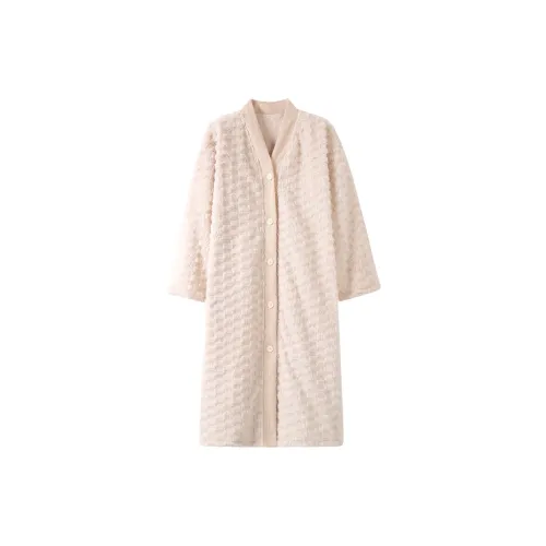 XIAFENYAN Pajama Robe Women's Apricot
