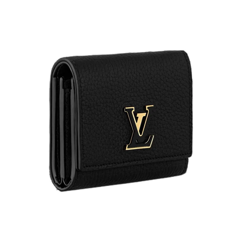 LOUIS VUITTON Capucines Taurillon Leather Wallet Unisex Black-1