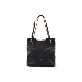 ELLE Cow Leather One Shoulder Crossbody Portable Bag Regular Women's Black/Light Gray/Caramel