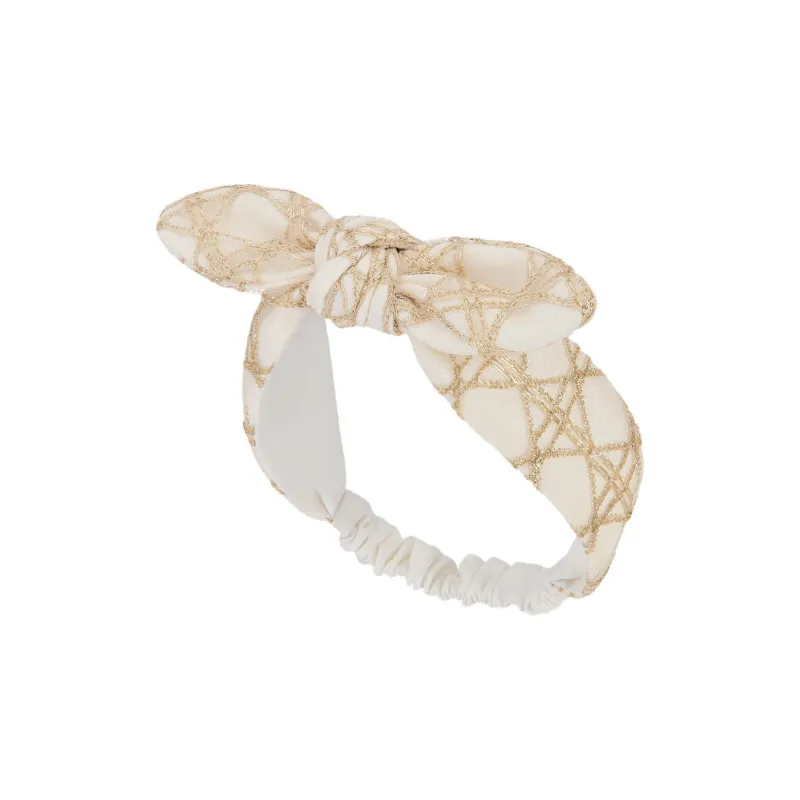 DIOR Lace, Polyamide, Polyester, Viscose, Acetate, Mulberry Silk Hair Bands Unisex Beige-0