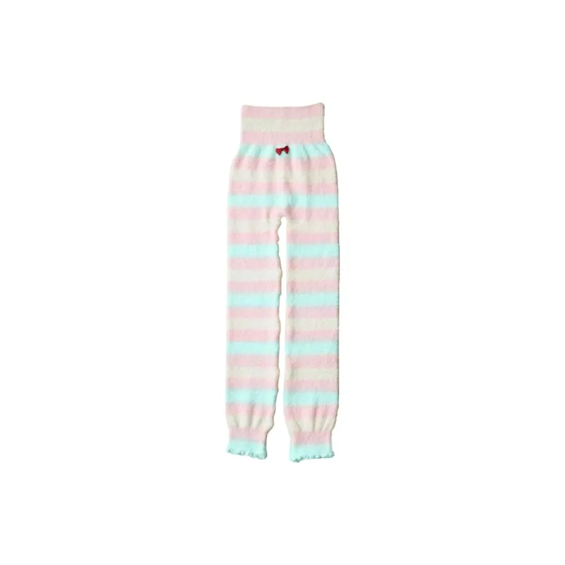 Yalu Thermal Pants Women's Pink White Stripes-7