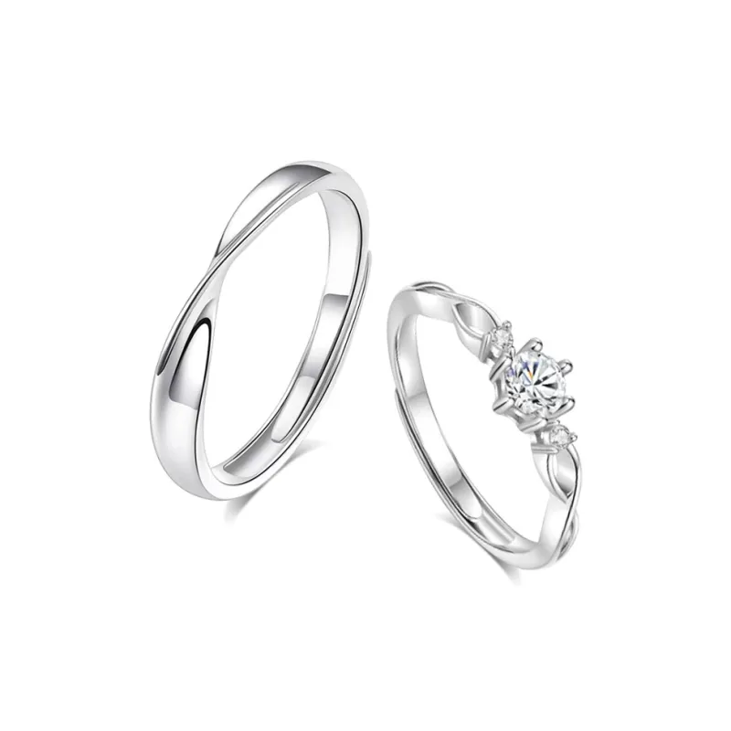 BLANK IN BLANK Sterling Silver Rings Unisex Girlfriend Anniversary Birthday Box-0