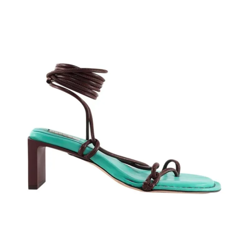 MIISTA Strap Sandals Women's Blue Brown-1