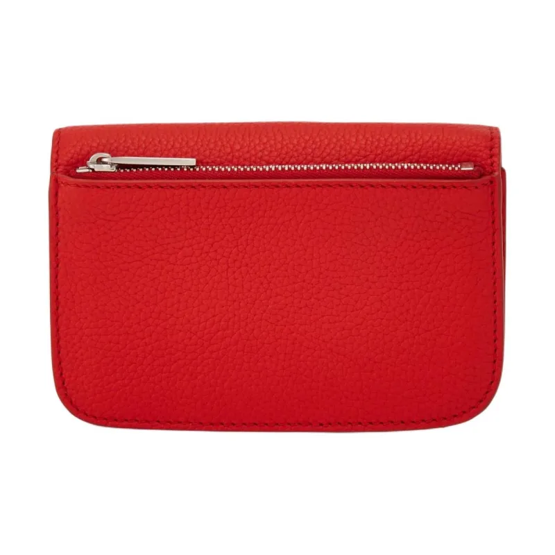 FERRAGAMO Textured Cow Leather Shoulder Bag Women's Flame Red-1