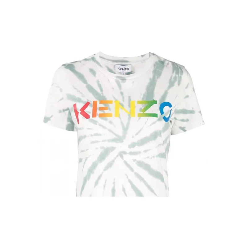 KENZO Logo print Tie dye T shirt-3