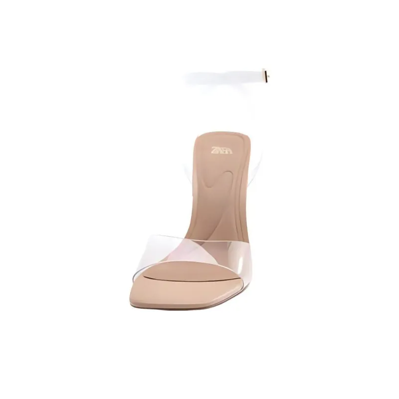 ZARA One-Strap Sandals 10cm Women's Transparent-2